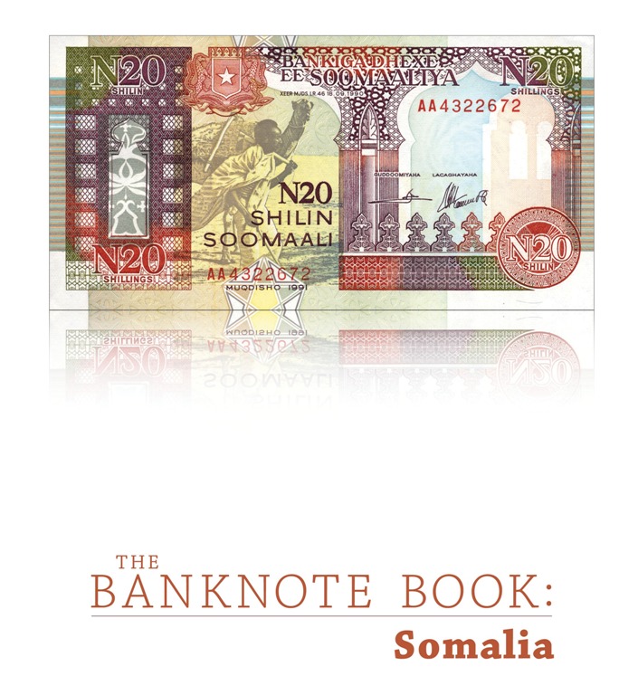<font color=01><b><center> <font color=red>The Banknote Book: Somalia</font></b></center><p>This 15-page catalog covers every note (105 types and varieties, including 13 notes unlisted in the SCWPM) issued by the Banca Nazionale Somala (National Bank of Somalia) from 1962 until 1971; the Bankiga Qaranka Soomaaliyeed (Somali National Bank) in 1975; and the Bankiga Dhexe ee Soomaaliya (Central Bank of Somalia) from 1977 until present day.<p> To purchase this catalog, please visit <a href="https://www.mebanknotes.com"><font color=blue>www.BanknoteBook.com</font></a>
