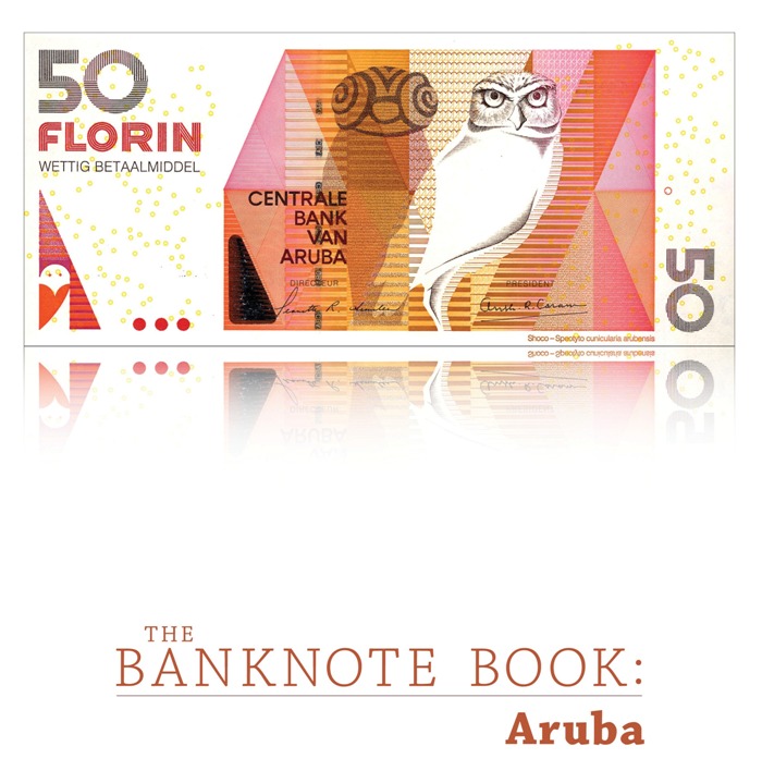 <font color=01><b><center> <font color=red>The Banknote Book: Aruba</font></b></center><p>This 7-page catalog covers every note (29 types and varieties, including 4 notes unlisted in the SCWPM) issued by the Central Bank van Aruba from 1986 until present day. <p> To purchase this catalog, please visit <a href="https://www.mebanknotes.com"><font color=blue>www.BanknoteBook.com</font></a>