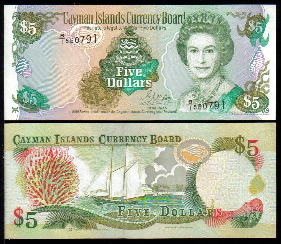 <font color=red><b>Cayman Islands Pick 17, UNC<p> </font></b> $5, 1996 date.  Prefix B/1, Serial #550792.<p> <a href="/shop/catalog/images/Cayman-Pick-17-550791.jpg">   <font color=green><b>View the image</b></a></font>