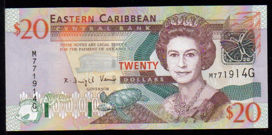 <font color=red><b>Eastern Caribbean Pick 44g=Grenada, UNC</font></b><p>20 Dollars. Serial #771914G  <p> <a href="/shop/catalog/images/EastCaribbean-Pick-44G.jpg"> <font color=green><b>View the image</b></a></font>