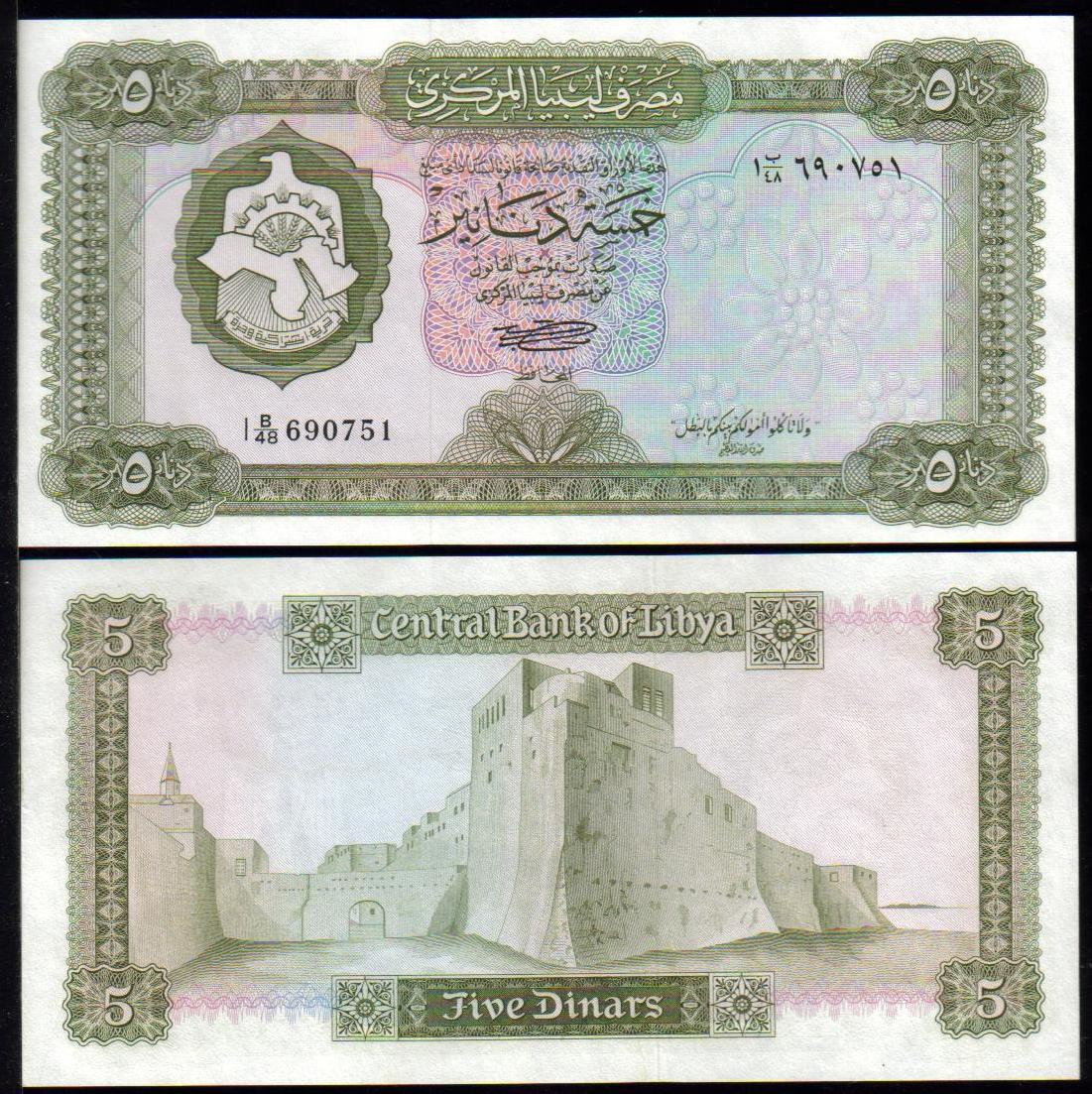 <font color=red><b>Libya Pick 36b UNC, <font color=green><u>Prefix 1</font></u></font></b>  5 Dinar. With inscription.  Sign. #1. <img border="0" src="http://mebanknotes.com/shop/catalog/images/Libya-Sign-01.jpg"> <a href="/shop/catalog/images/Libya-Pick-36b.jpg"> <font color=green><b>View the image</b></a></font>